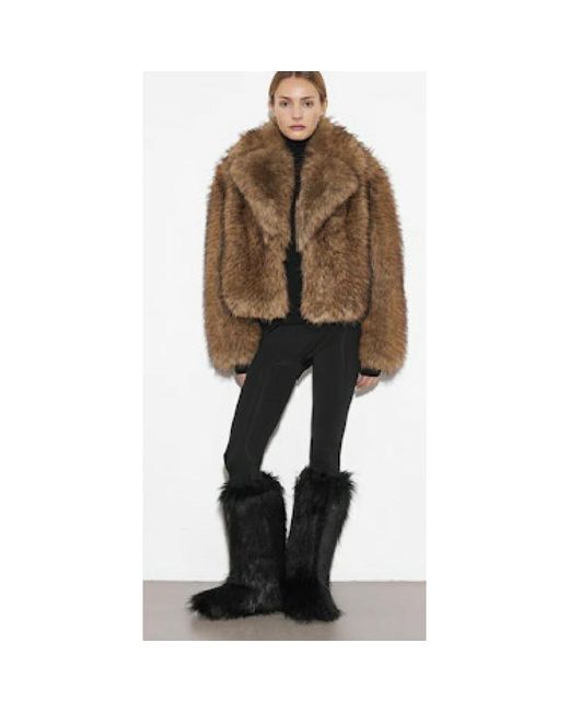Stand Studio Brown Faux Fur & Shearling Jackets
