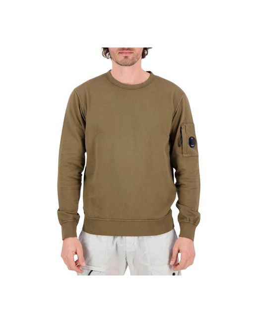 C P Company Leichter Fleece-Rundhalspullover in Green für Herren