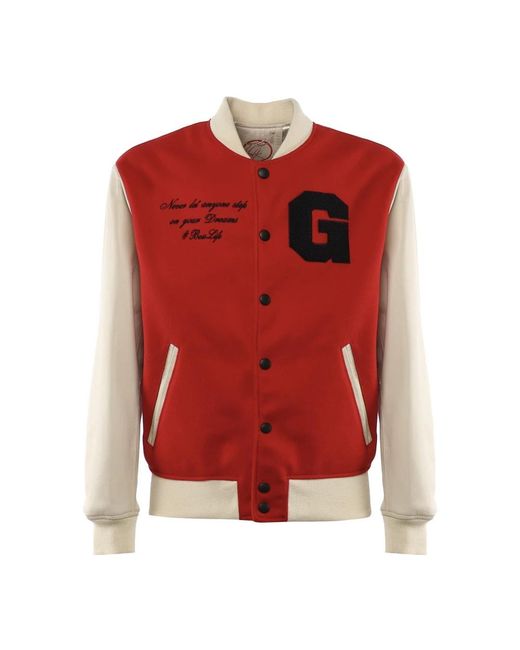 Giuliano Galiano Red Bomber Jackets for men