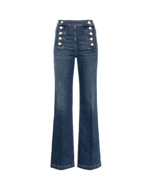 Straight jeans Elisabetta Franchi de color Blue