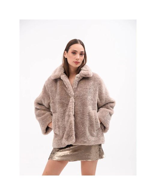 Jackets > faux fur & shearling jackets Marella en coloris Natural