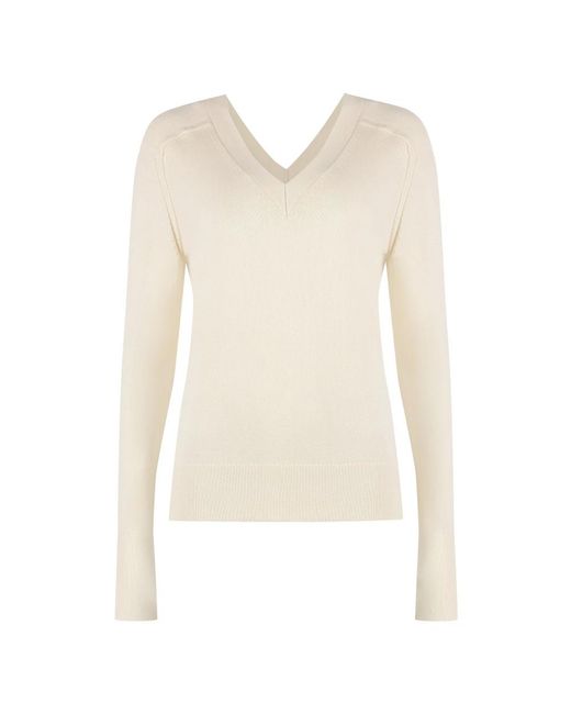 V-Neck Knitwear di Calvin Klein in Natural