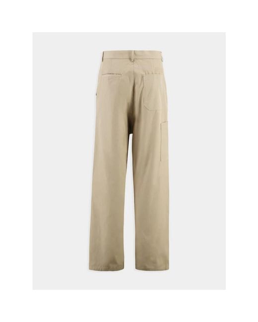 MM6 by Maison Margiela Natural Straight Trousers for men