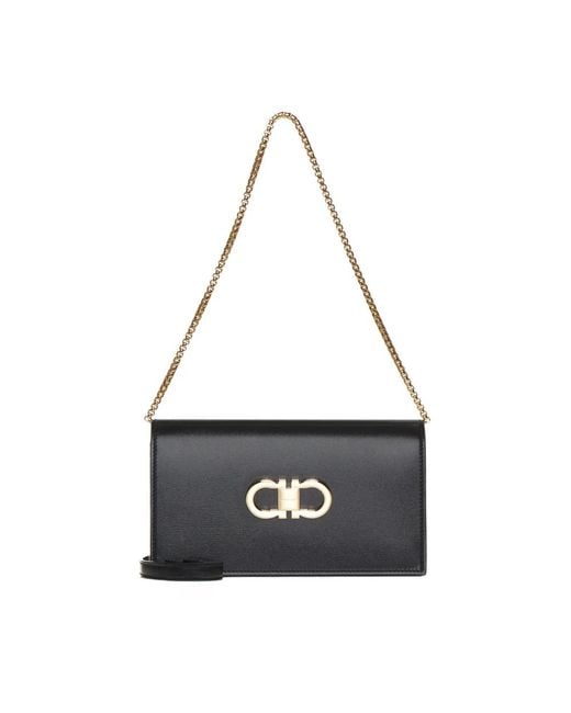Ferragamo Black Shoulder Bags