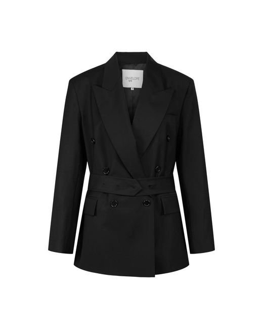 Envelope Jassen ,Zwart ,Wol Italiaanse Wol Oversized Blazer in het Black