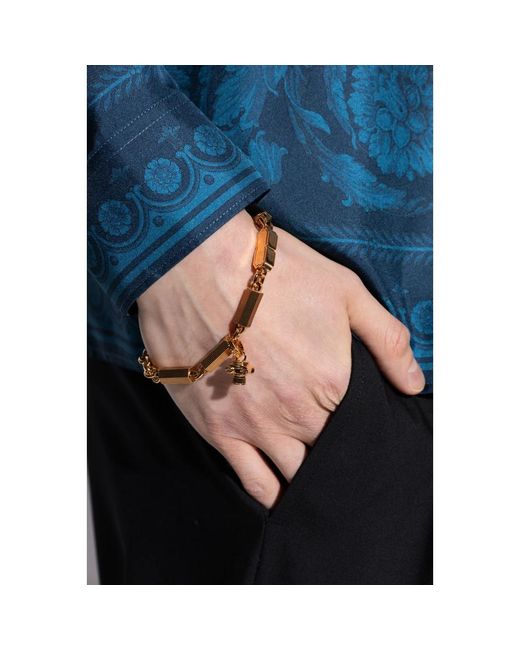 Versace Accessoires ,Geel ,Column Bracelet in het Metallic voor heren
