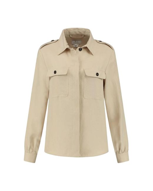 Woolrich Jassen ,Linnen Utility Overshirt in het Natural