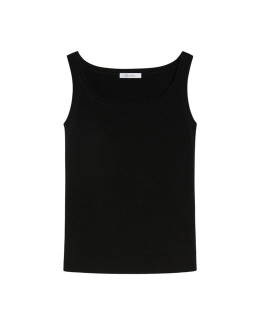 Max Mara Black Sleeveless Tops