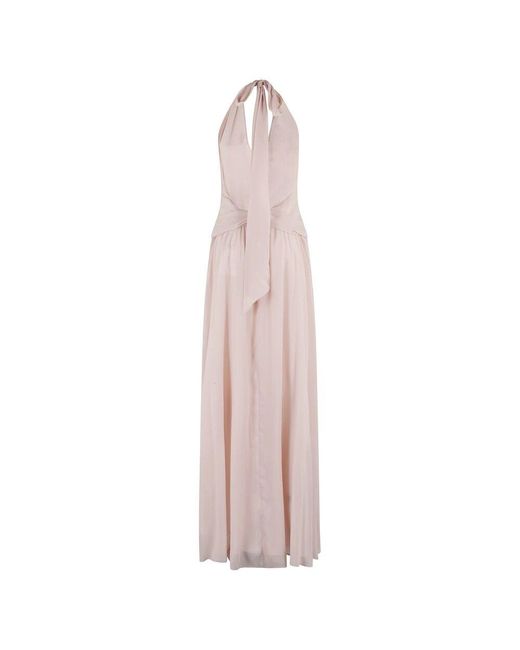 Blumarine Pink Rosa Georgette Fransenkleid