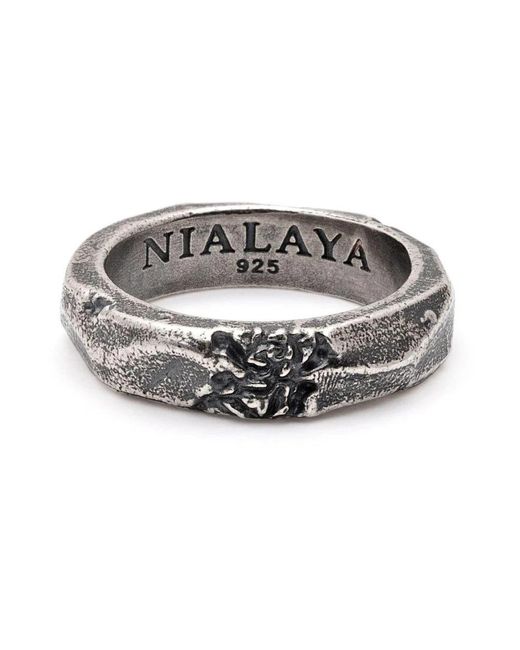 Nialaya Metallic Rings for men