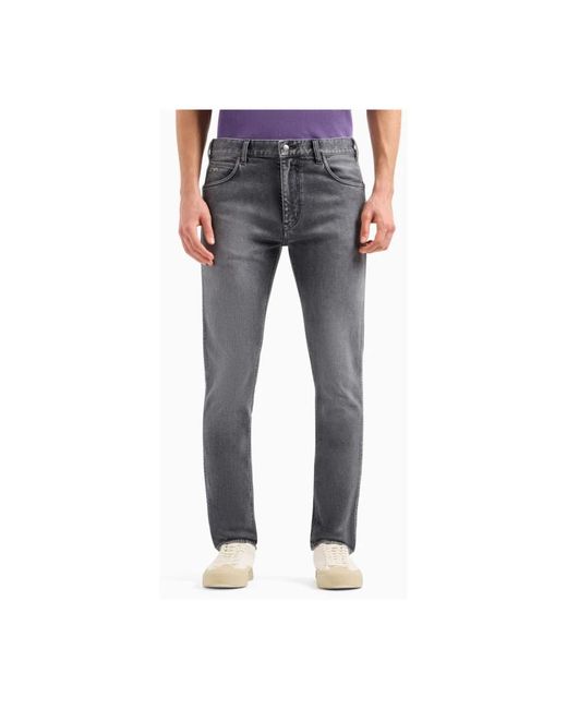 Emporio Armani Gray Slim-Fit Jeans for men