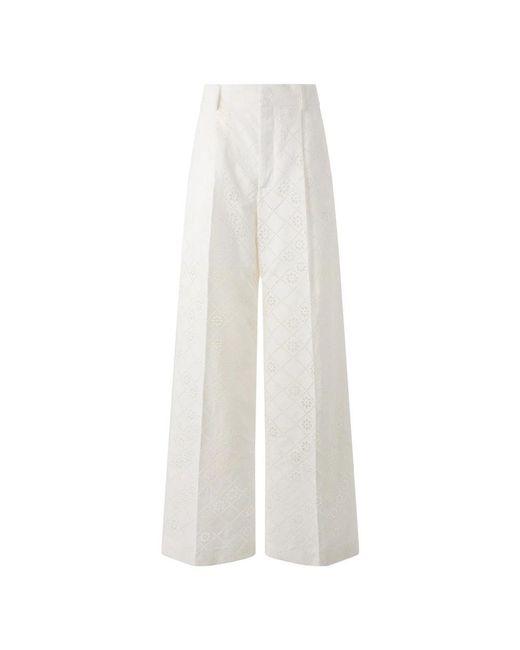 Alberta Ferretti White Wide Trousers