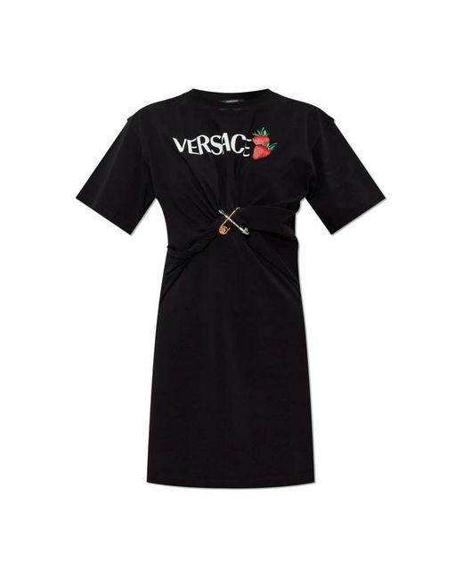 Versace T-Shirt Stijl Jurk in het Black