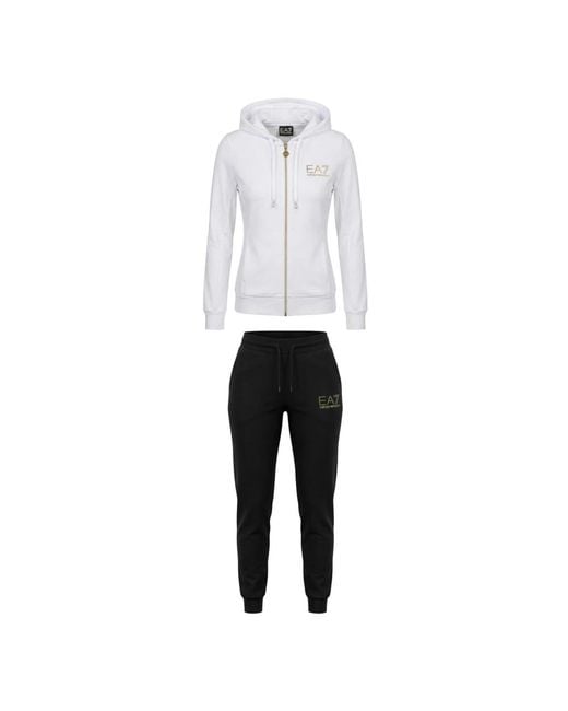 EA7 Fitness ,Veelkleurig ,Polyester Stretch Viscose-Blend Trainingspak in het White