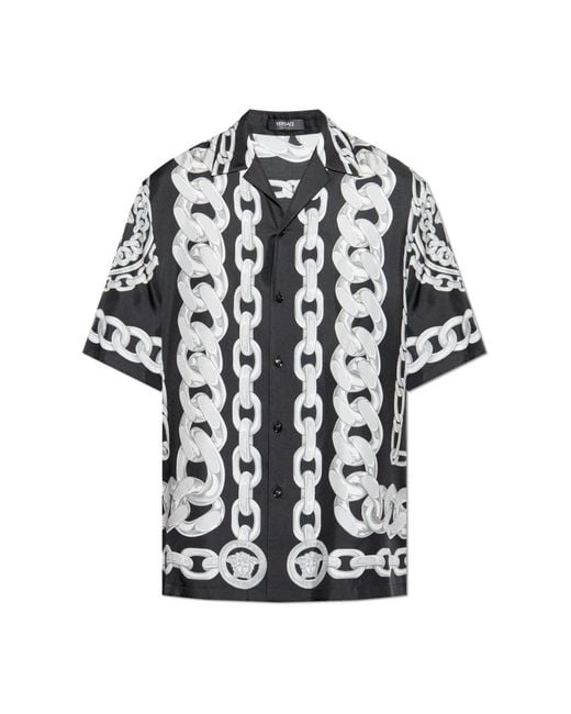 Short Sleeve Shirts di Versace in Black da Uomo