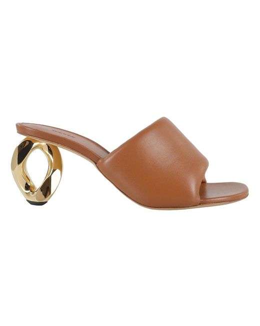 J.W. Anderson Chain Heel Open Mule in het Brown