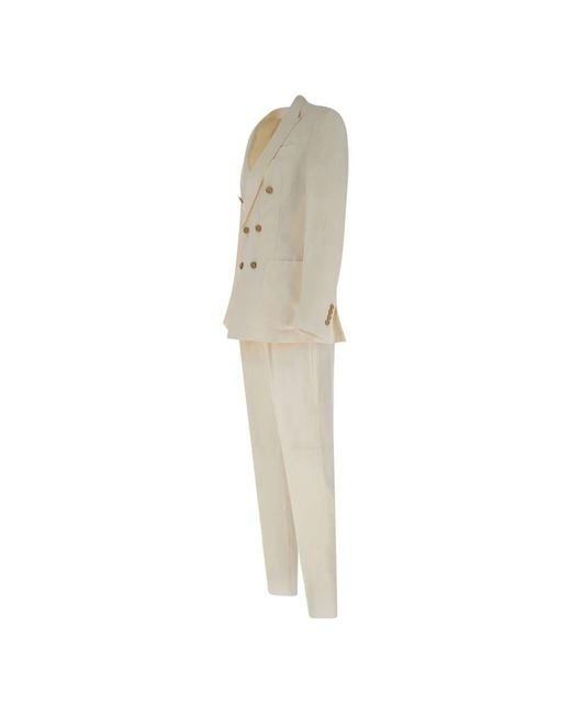 Eleventy Natural Double Breasted Suits for men
