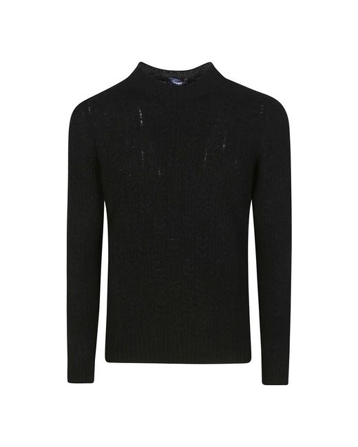 Drumohr Lambswool geflochtener spike pullover in Black für Herren
