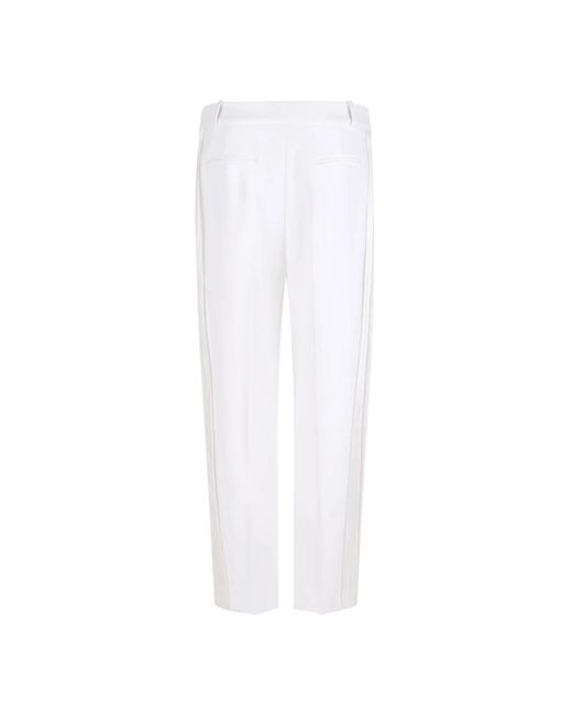 Elisabetta Franchi White Straight Trousers