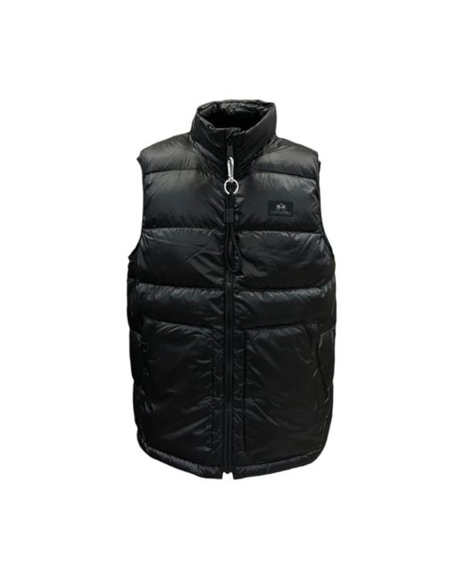 La Martina Jassen ,Zwart ,Gewatteerd Gilet in het Black voor heren