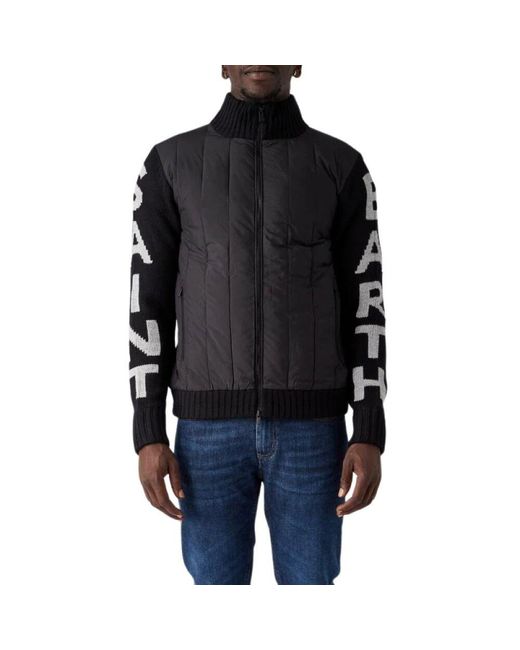 Mc2 Saint Barth Gepolsterte jacke mit gestrickten ärmeln und rücken in Black für Herren
