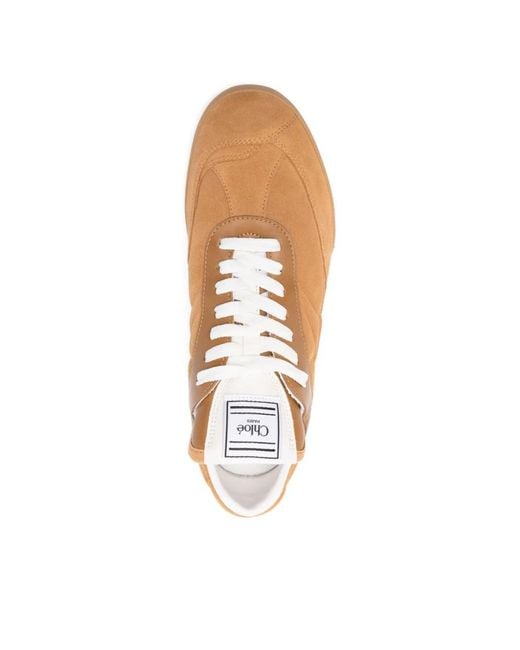Chloé Brown Seide Nylon Sneakers