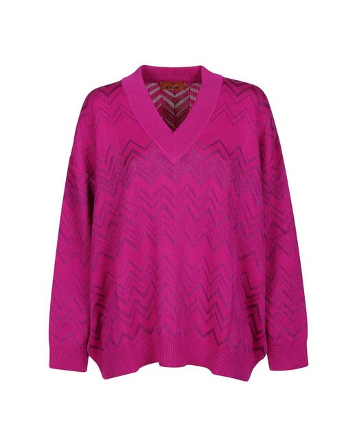 Missoni Pink V-Neck Knitwear