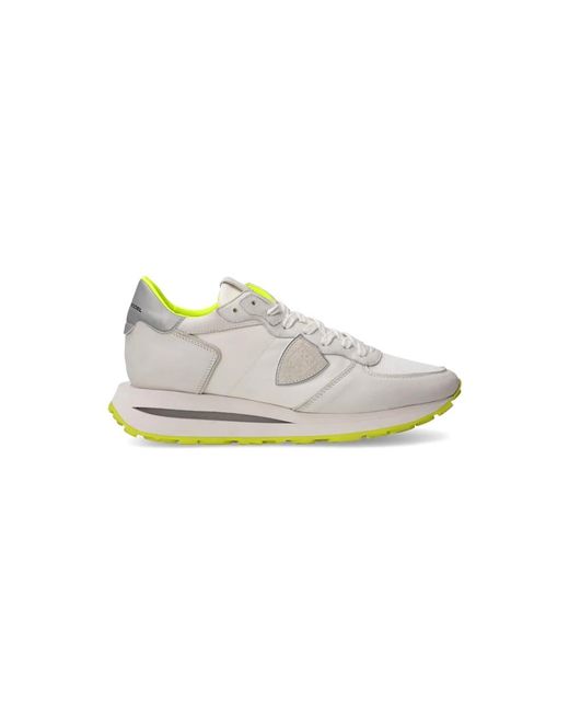 Philippe Model Schoenen ,Grijs ,Katoen Sneakers Tropez Haute Running in het White voor heren