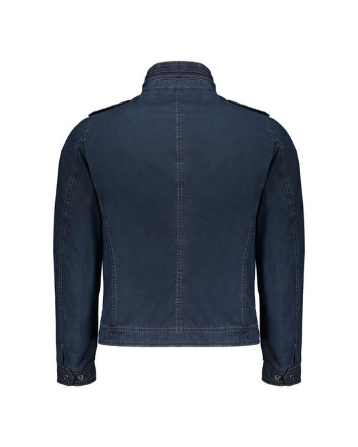 Moorer Jassen ,Blauw ,Katoen Ritssluiting Techno Stof Jas in het Blue voor heren