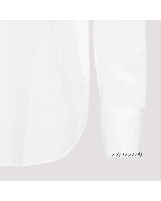 Marni White Baumwoll lily hemd