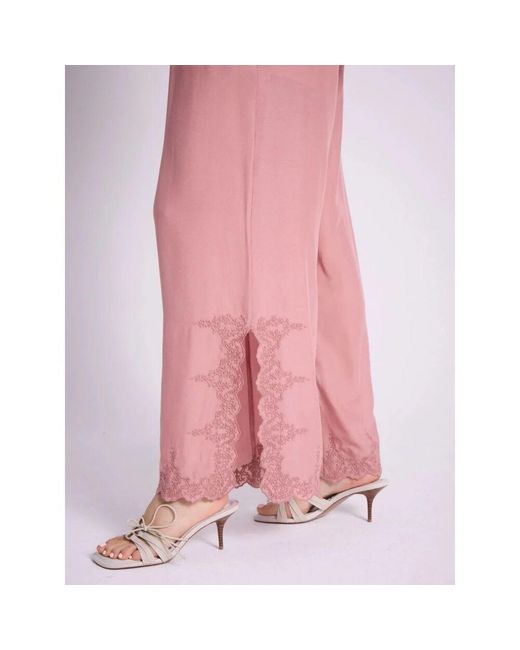 Wide Trousers Not Shy de color Pink