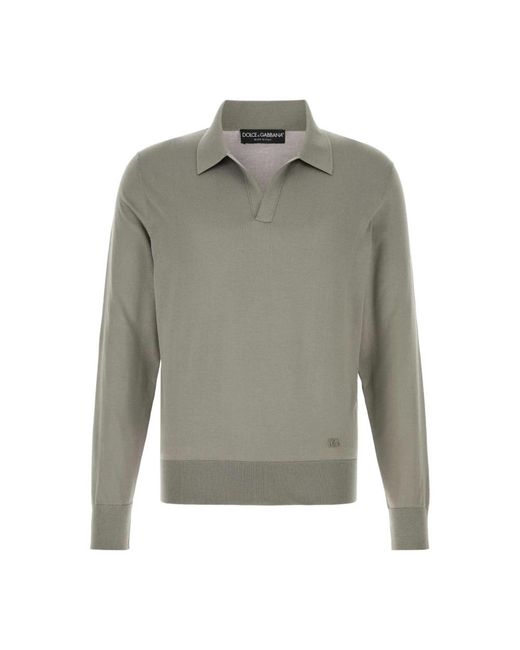 Dolce & Gabbana Gray Polo Shirts for men