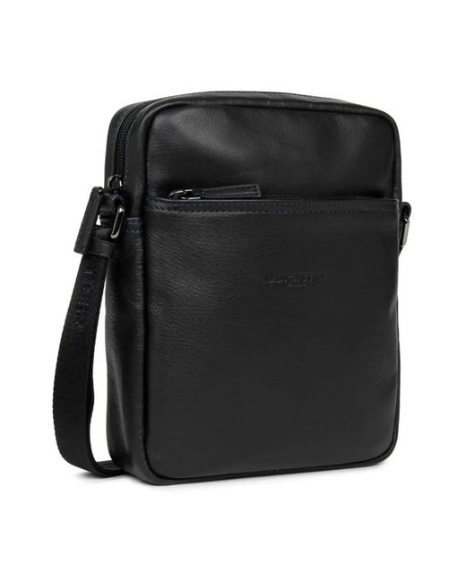 Lancaster Black Cross Body Messenger for men