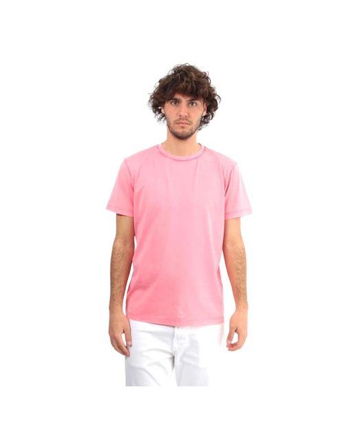 Roberto Collina Rosa rundhals t-shirt in Pink für Herren