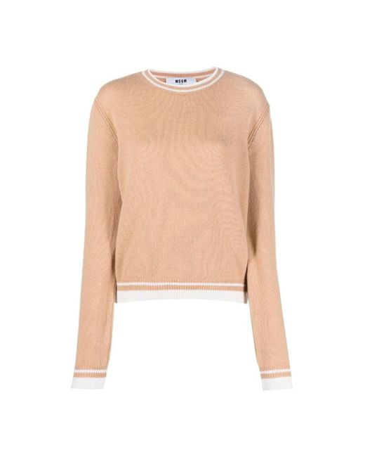 MSGM Trui Met Contrasterende Randen in het Natural