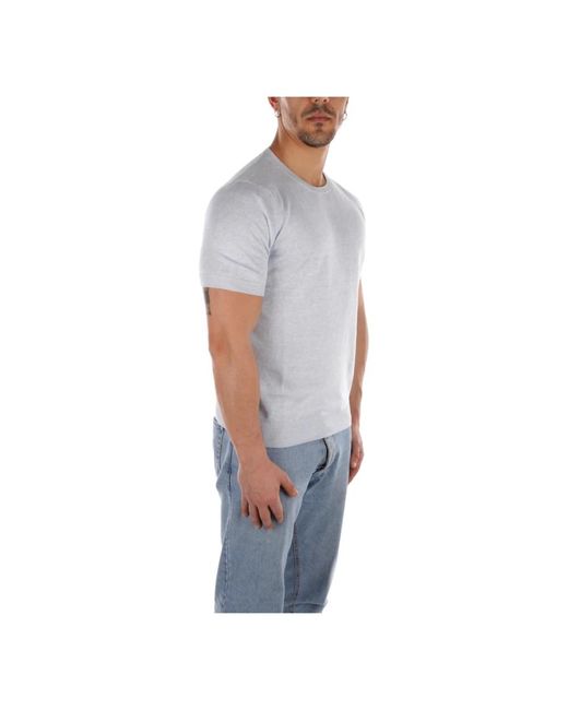 Tagliatore Hellblaues leinen baumwoll t-shirt in Gray für Herren