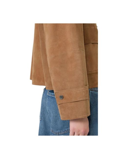 Weekend by Maxmara Soft Suede Jacket in het Brown