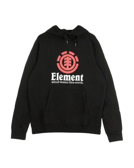Element Hoodies & Sweatvesten ,Zwart ,Katoen Verticale Hoodie Zwart in het Black voor heren