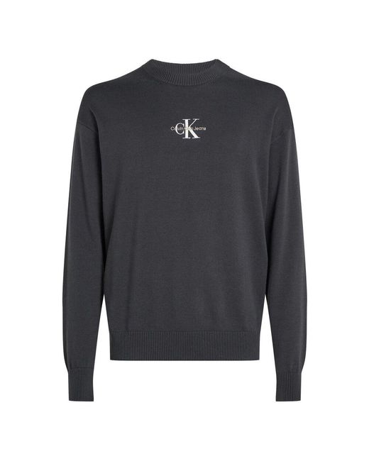 Calvin Klein Blaue baumwollpullover regular fit in Gray für Herren