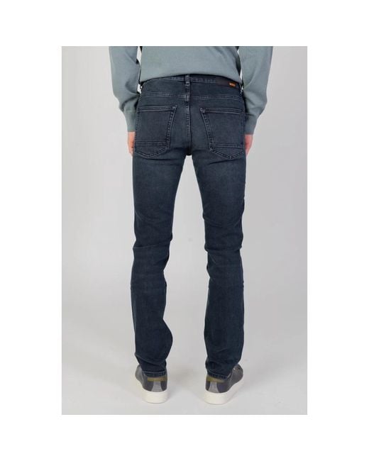 Boss Blaue baumwollmischung jeans mit reißverschluss in Blue für Herren