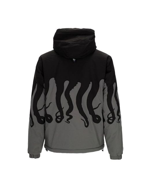 Octopus Schwarze Layer-Jacke Mit Kapuze in Black für Herren