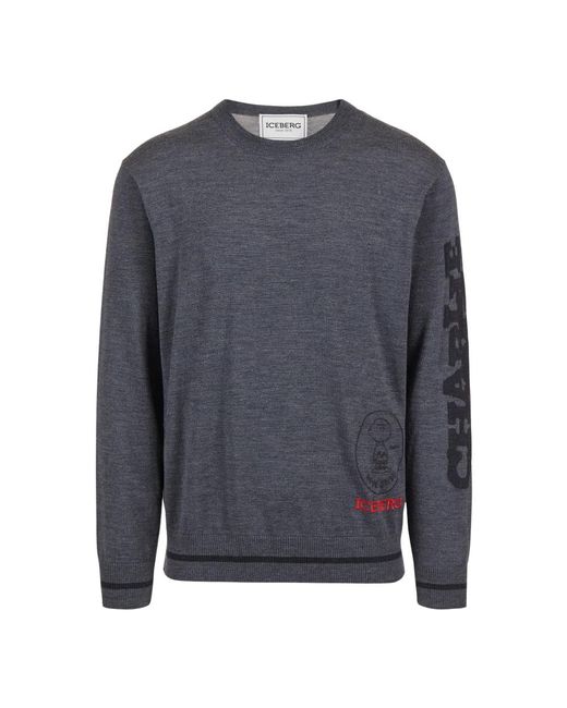 Round-Neck Knitwear di Iceberg in Gray da Uomo