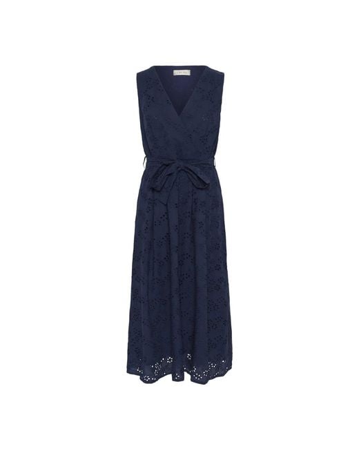 Cream Blauwe Jurk Voor Vrouwen in het Blue