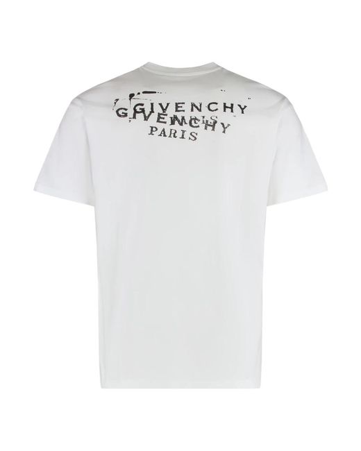 Givenchy Tops ,Wit ,Katoen Cotton T-Shirt Met Stamp Print in het White voor heren