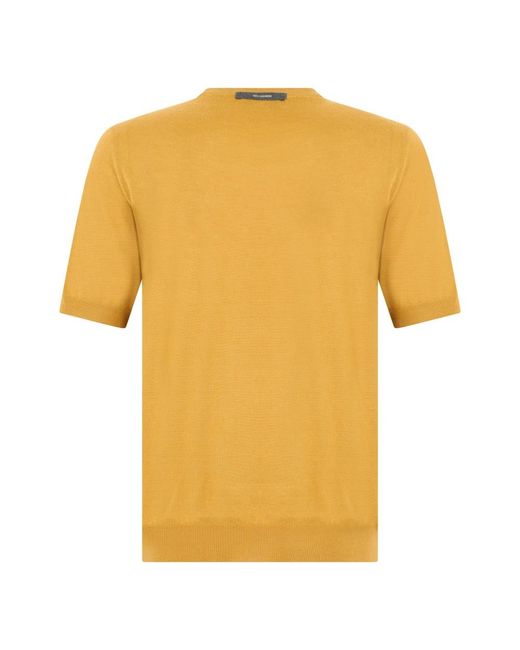 Fedeli Yellow Cashmere Knitwear for men