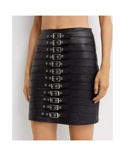Manokhi Blue Leather Skirts
