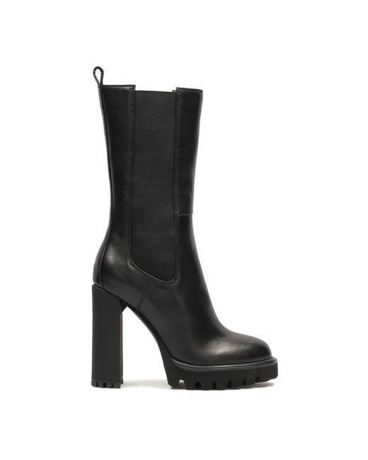 Kazar Black Schwarze Lederstiefel Mit Hohem Schaft