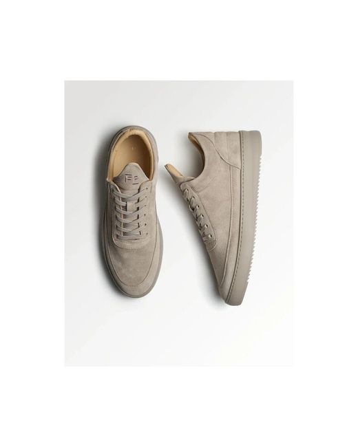 Filling Pieces Low Top Suede Tonal Earth Sneakers in Gray für Herren