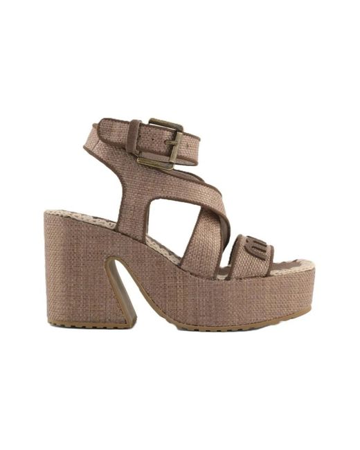 Mou Brown High Heel Sandals