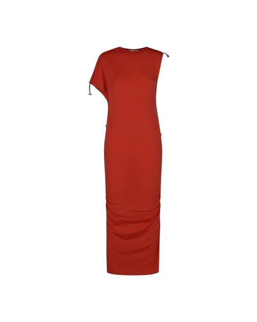 Coperni Adjustable Knit Dress in het Red